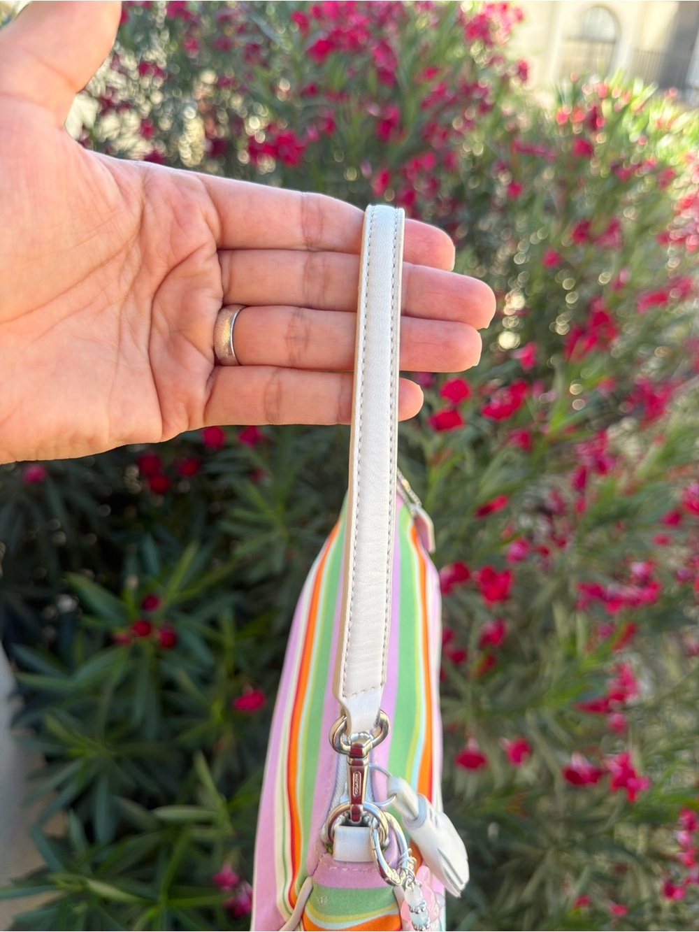🌈Vintage Y2K Coach Hampton Multicolor Striped Demi Baguette – Style 10802 - Picture 7 of 10